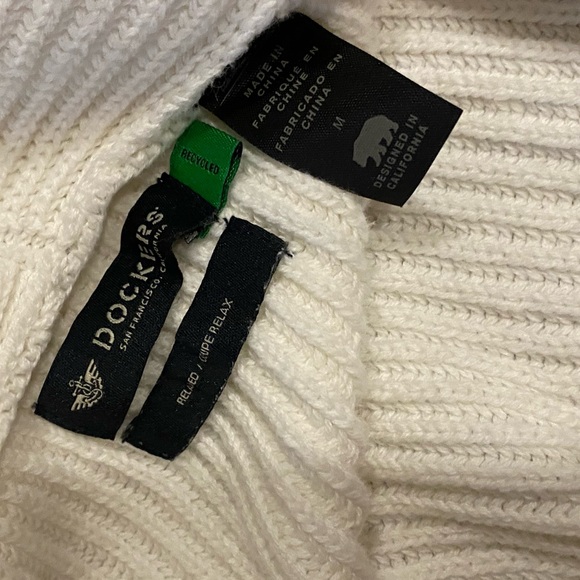 Dockers Long Cardigan Sweater, Relaxed Fit Cotton rib open cardigan White M - Picture 10 of 10